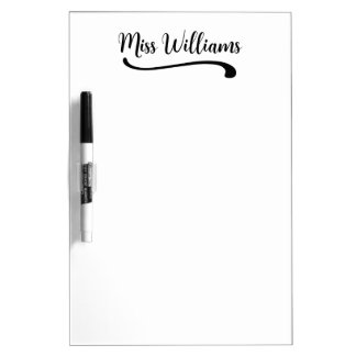 Teacher Name Simple Minimalistic Whiteboard