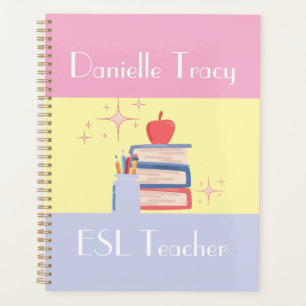 Teacher Name & Specialty/Grade Colorful Custom Planner