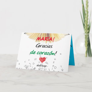 Teacher name Thanksgiving Thank You Card