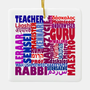 Teacher Names Ceramic Ornament