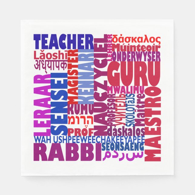 Teacher Names Napkins (Front)