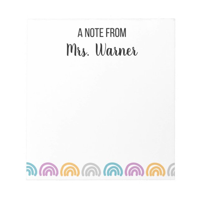 Teacher Note- Personalized Notepad (Front)