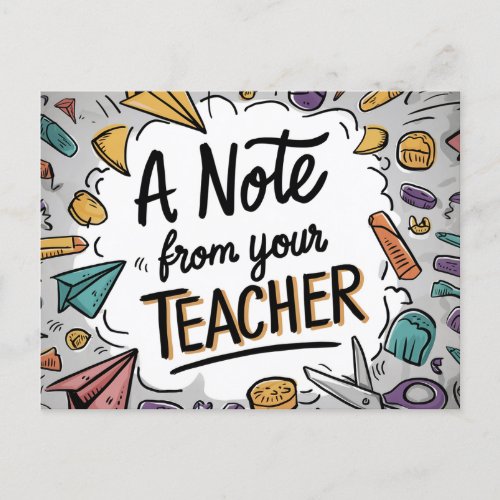 Teacher Note  Welcome Back to School Postcard