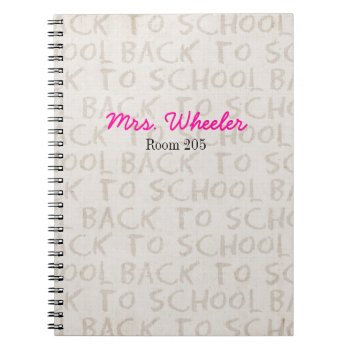 Teacher Notebook Back To School Spiral Book by Sweetbriar_Drive at Zazzle