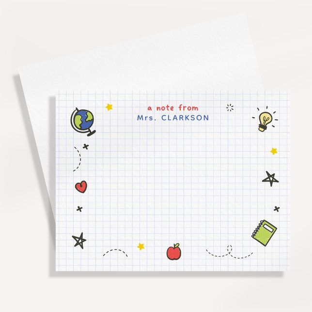 Teacher Notebook Paper Grid Classroom School Card  (Creator Uploaded)