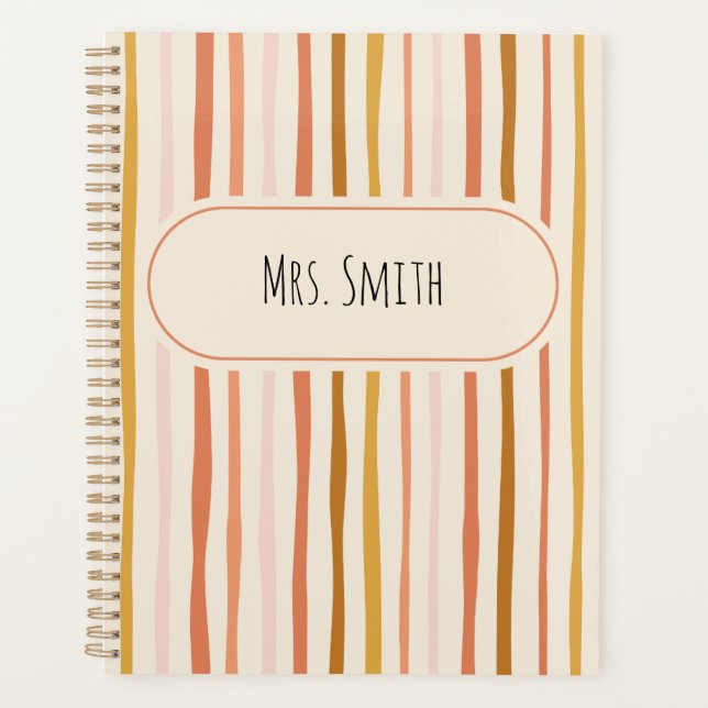 teacher notebook, personalized teacher gift, custo planner (Front)