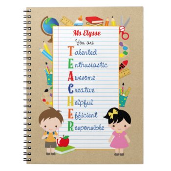 Teacher Notebooks - Cute Children Stationeries by CallaChic at Zazzle