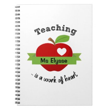 Teacher Notebooks Personalized - Apple Quotes by CallaChic at Zazzle