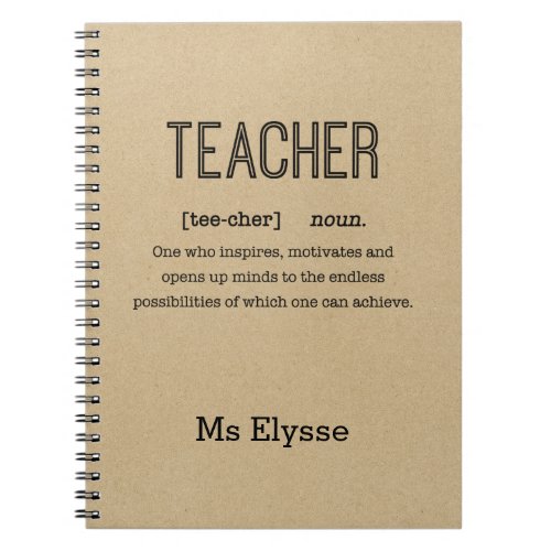 Teacher Notebooks _ Rustic Kraft Definition