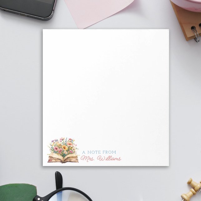 teacher notepad personalized watercolor book (Creator Uploaded)