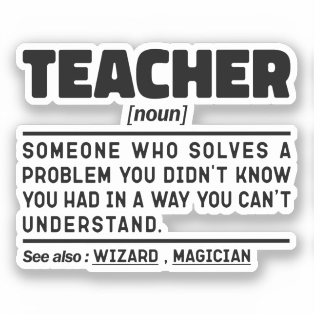 Teacher Noun Definition Instructor Inspirational Sticker (Front)