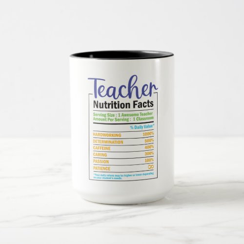 Teacher Nutrition Facts Mug