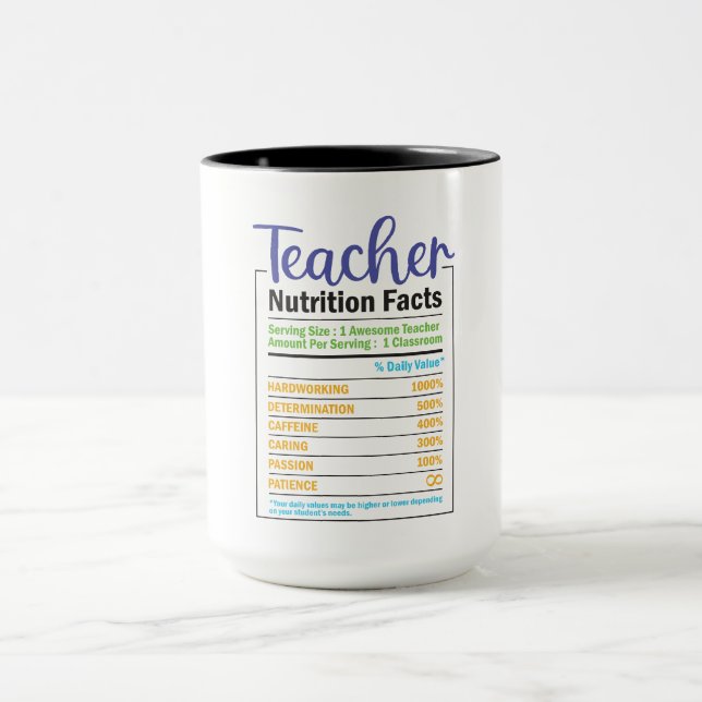 Teacher Nutrition Facts Mug (Center)