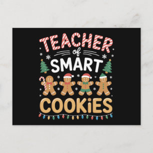 Teacher Of Smart Cookies Christmas Gingerbread Holiday Postcard