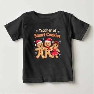 Teacher of Smart Cookies Teaching Christmas Ginger Baby T-Shirt