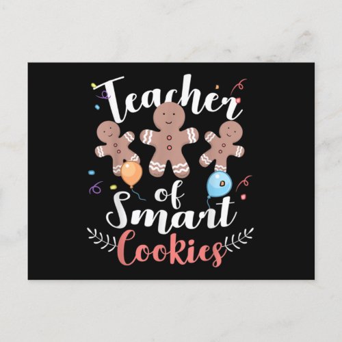 Teacher of smart cookies Xmas Funny Christmas Postcard