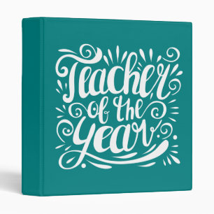 Teacher of the Year 3 Ring Binder