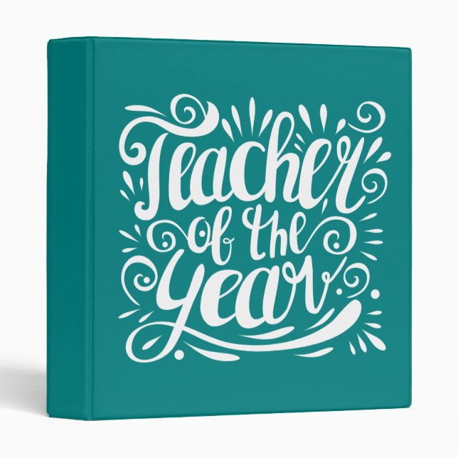 Teacher of the Year 3 Ring Binder (Front/Spine)