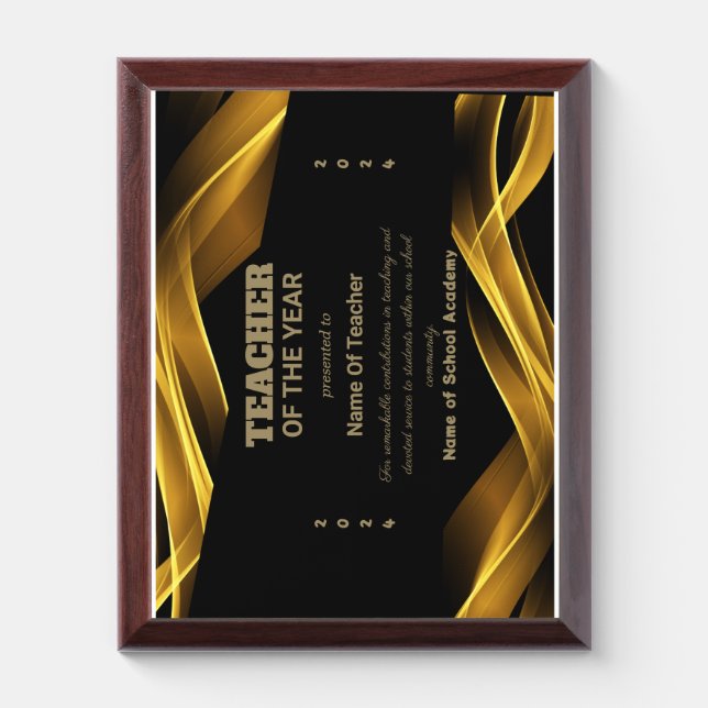 Teacher of the Year Award Plaque (Vertical)