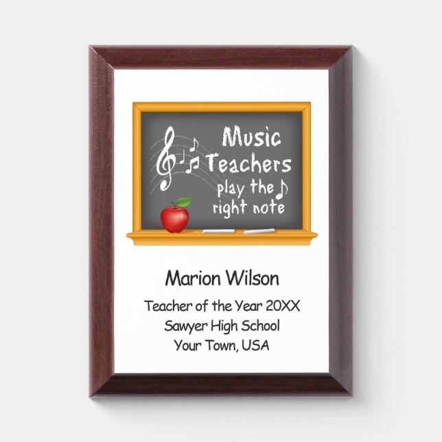 Teacher of the Year Award Plaque (Vertical)