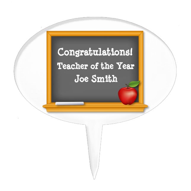 Teacher of the Year, Congratulations! Cake Topper (Front)