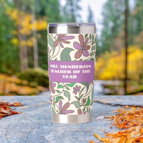 Teacher of the Year Cottagecore Floral Art Insulated Tumbler
