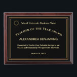 Teacher of the Year Employee Logo Gold Custom Award Plaque<br><div class="desc">Teacher of the Year Employee Logo Gold Custom Award Plaque to recognize that special teacher, other employees at your school, company, hospital or organization. This recognition award plaque can be used for your awards event. Personalize and replace with your information and logo. Great to use for Award ceremonies, just to...</div>