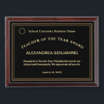 Teacher of the Year Employee Logo Gold Custom Award Plaque<br><div class="desc">Teacher of the Year Employee Logo Gold Custom Award Plaque to recognize that special teacher, other employees at your school, company, hospital or organization. This recognition award plaque can be used for your awards event. Personalize and replace with your information and logo. Great to use for Award ceremonies, just to...</div>
