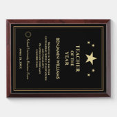 Teacher of the Year Logo Gold Appreciate Custom Award Plaque | Zazzle