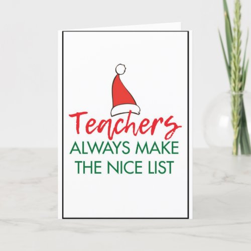 TEACHER OF THE YEAR MERRY CHRISTMAS TO YOU HOLIDAY CARD