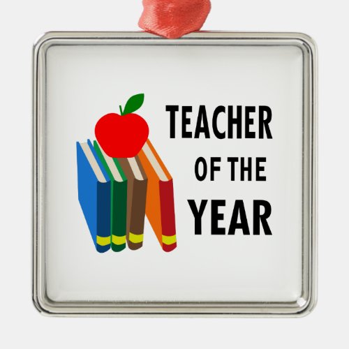 teacher of the year metal ornament