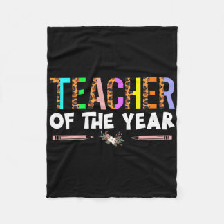 Teacher Of The Year Party Gift Teacher Appreciatio Fleece Blanket
