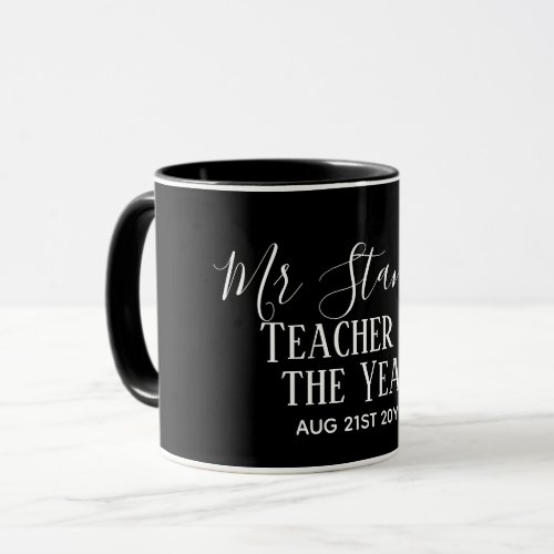 Teacher of the Year Personalized Modern Text Gift Mug