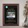 Teacher of the Year Personalized Photo Logo Gold Award Plaque