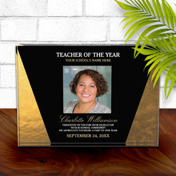 Teacher Of The Year Photo Acrylic Award by reflections06 at Zazzle