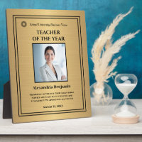Teacher of the Year Photo Gold Award Personalize