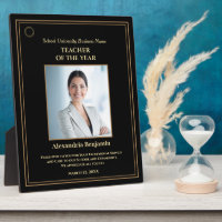 Teacher of the Year Photo Gold Personalize Award  