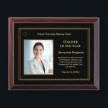 Teacher of the Year Photo Logo Gold Personalize   Award Plaque<br><div class="desc">Teacher of the Year Photo Logo Gold Personalize Award Plaque to recognize that special teacher, other employees at your school, company, hospital or organization. This recognition awards can be used for your awards event. Personalize and replace with your information, logo and photograph. Great to use for those Award ceremonies, just...</div>
