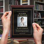 Teacher Of The Year Photo Logo Gold Personalize   Award Plaque at Zazzle
