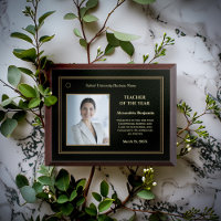 Teacher of the Year Photo Logo Gold Personalize  