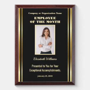 Teacher of the Year Photo Logo Gold Personalized Award Plaque