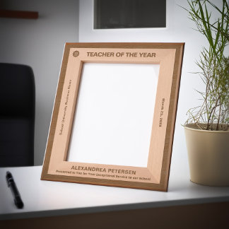 Teacher of the Year Recognition Awards Wooden Engraved Frames