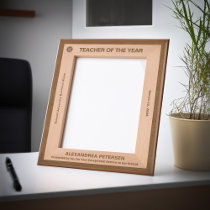 Teacher of the Year Recognition Awards Wooden Etched Frames