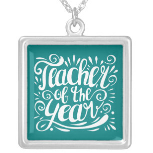 Teacher of the Year Silver Plated Necklace