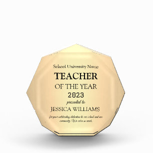 Teacher of the Year Teaching Education School Acrylic Award