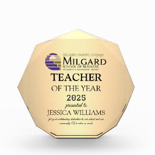 Teacher of the Year Teaching Education School Acrylic Award