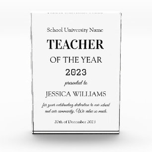 Teacher of the Year Teaching Education School  Acrylic Award