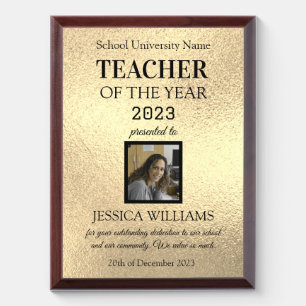 Teacher of the Year Teaching Education School  Award Plaque