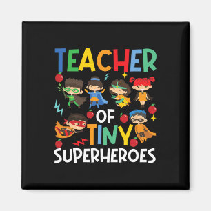 Teacher Of Tiny Superheroes Funny Teach 100th Day Magnet