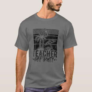 Teacher Off Duty Retro Vintage Sunglasses Palmtree T-Shirt